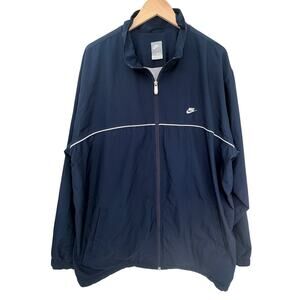Nike Windbreaker Jacket Mens XXL Navy Full Zip Lightweight Track Jacket